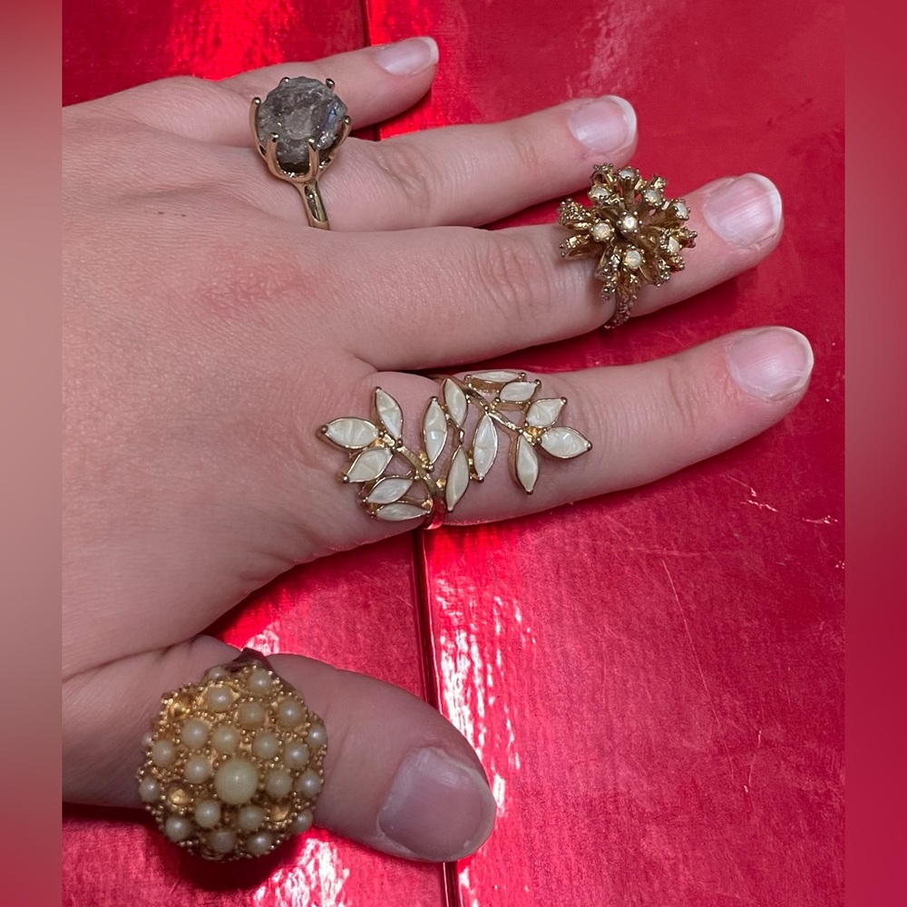 Costume Jewelry Gold Toned Ring Lot